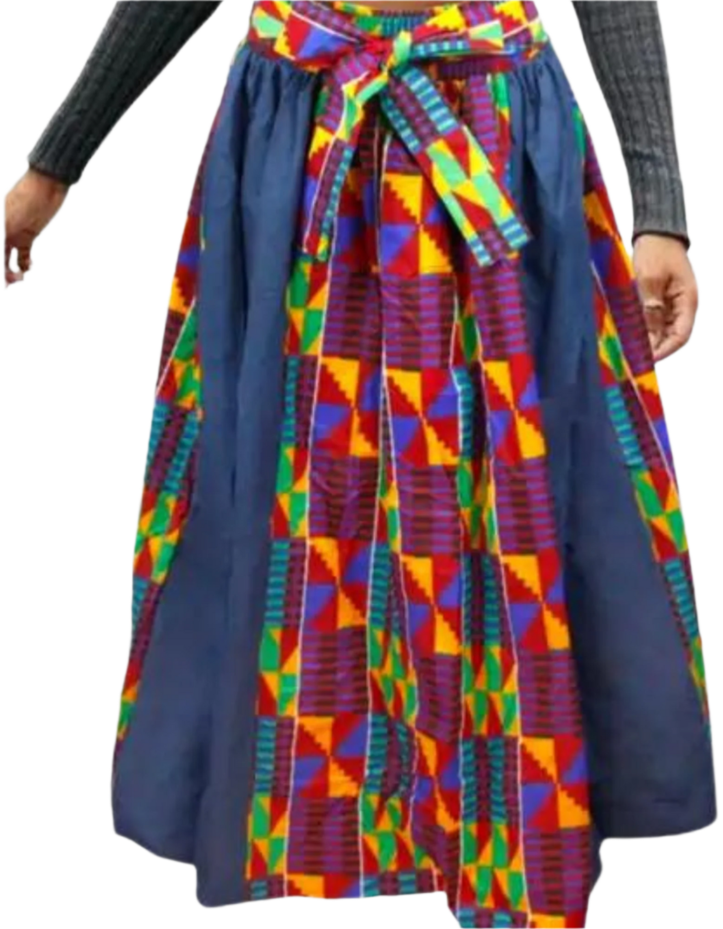 Kente & Denim Maxi