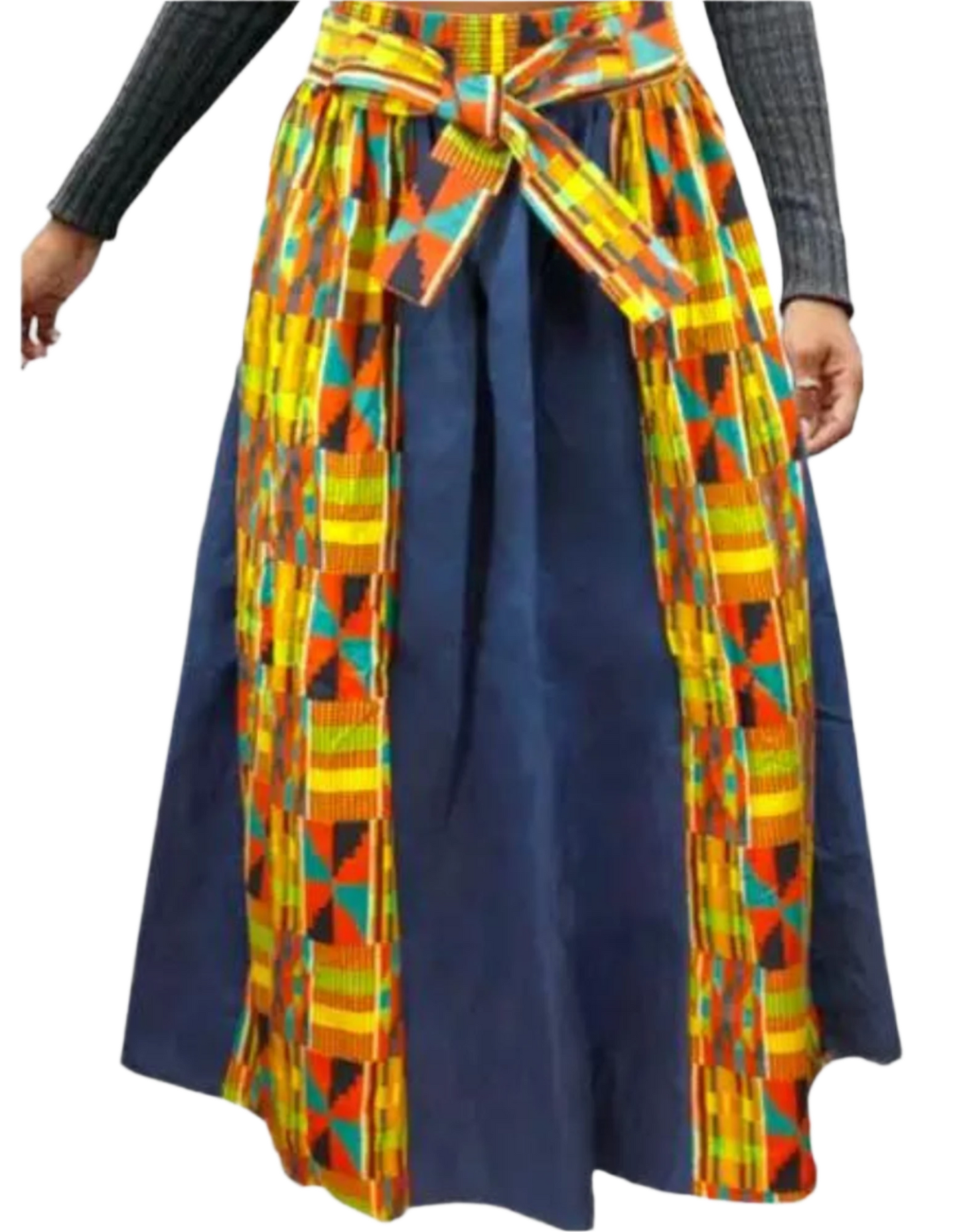 Kente & Denim Maxi