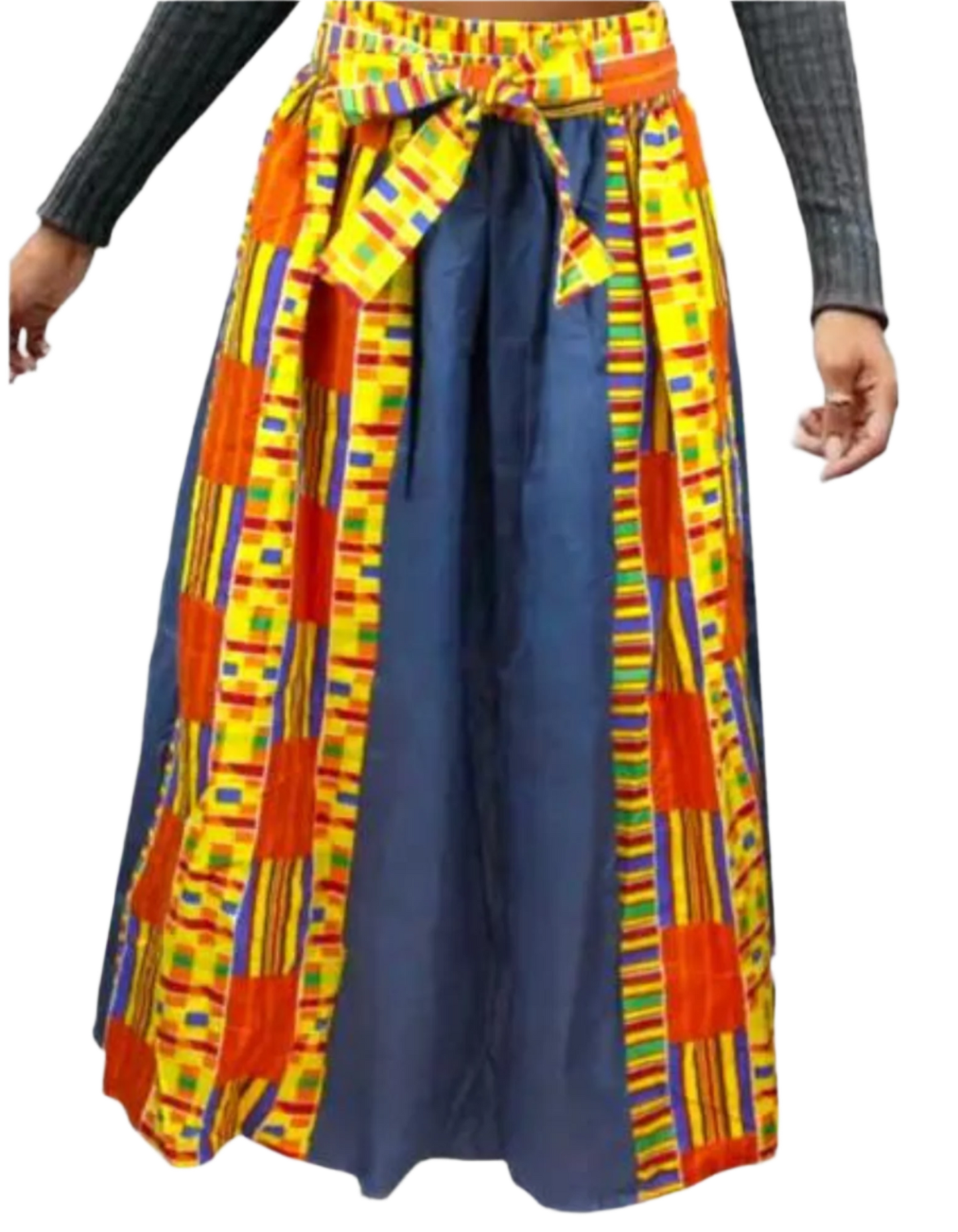 Kente & Denim Maxi