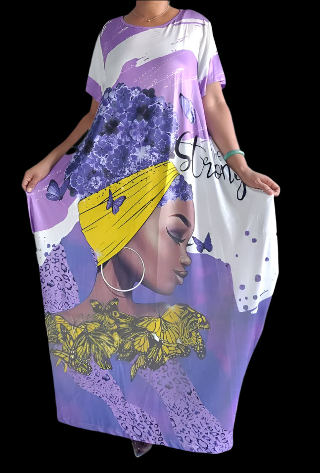 Afro Print Bubble Dress