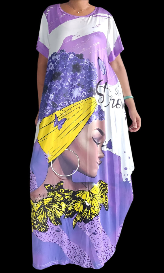 Afro Print Bubble Dress
