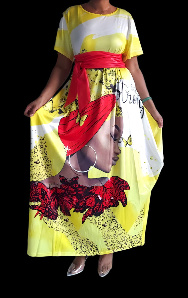 Afro Print Bubble Dress