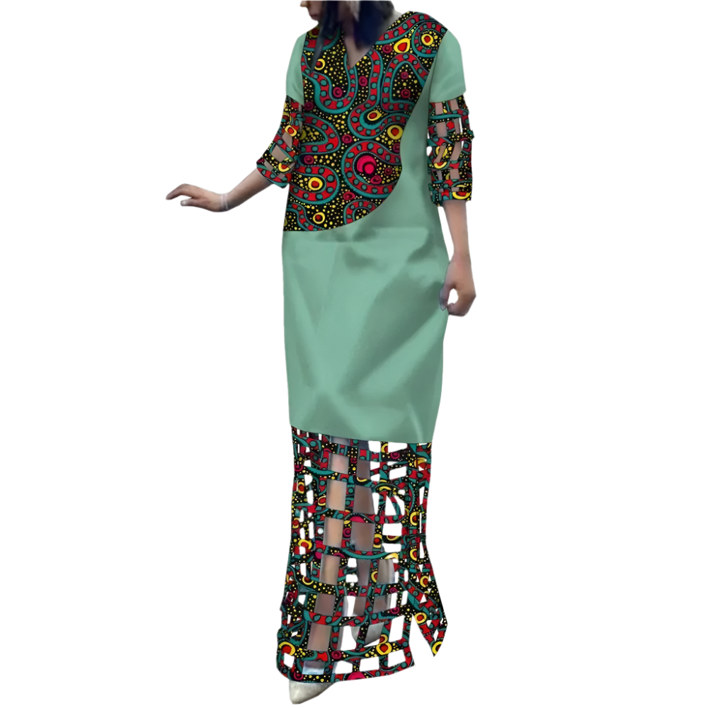 Ankara Hollowed Dress