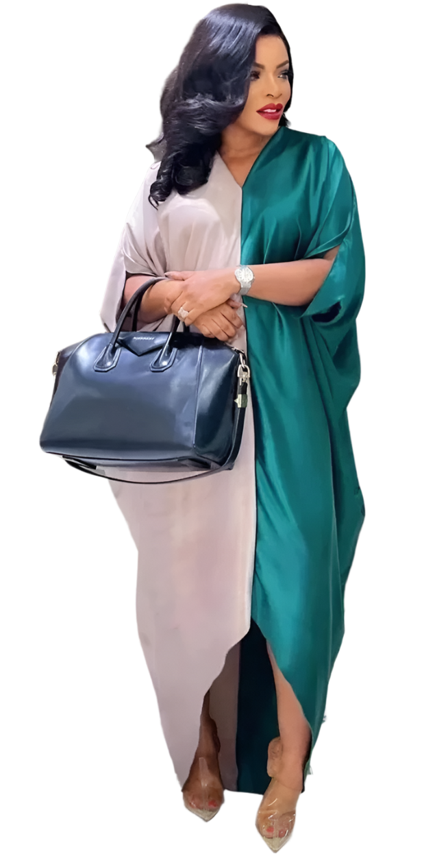 Colorblock Kanga Dress