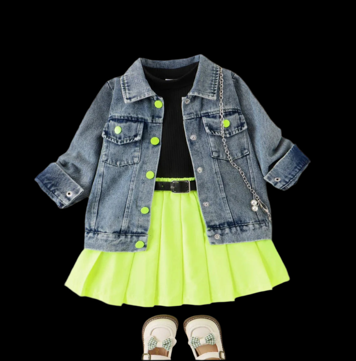 4pc Neon Dress Set