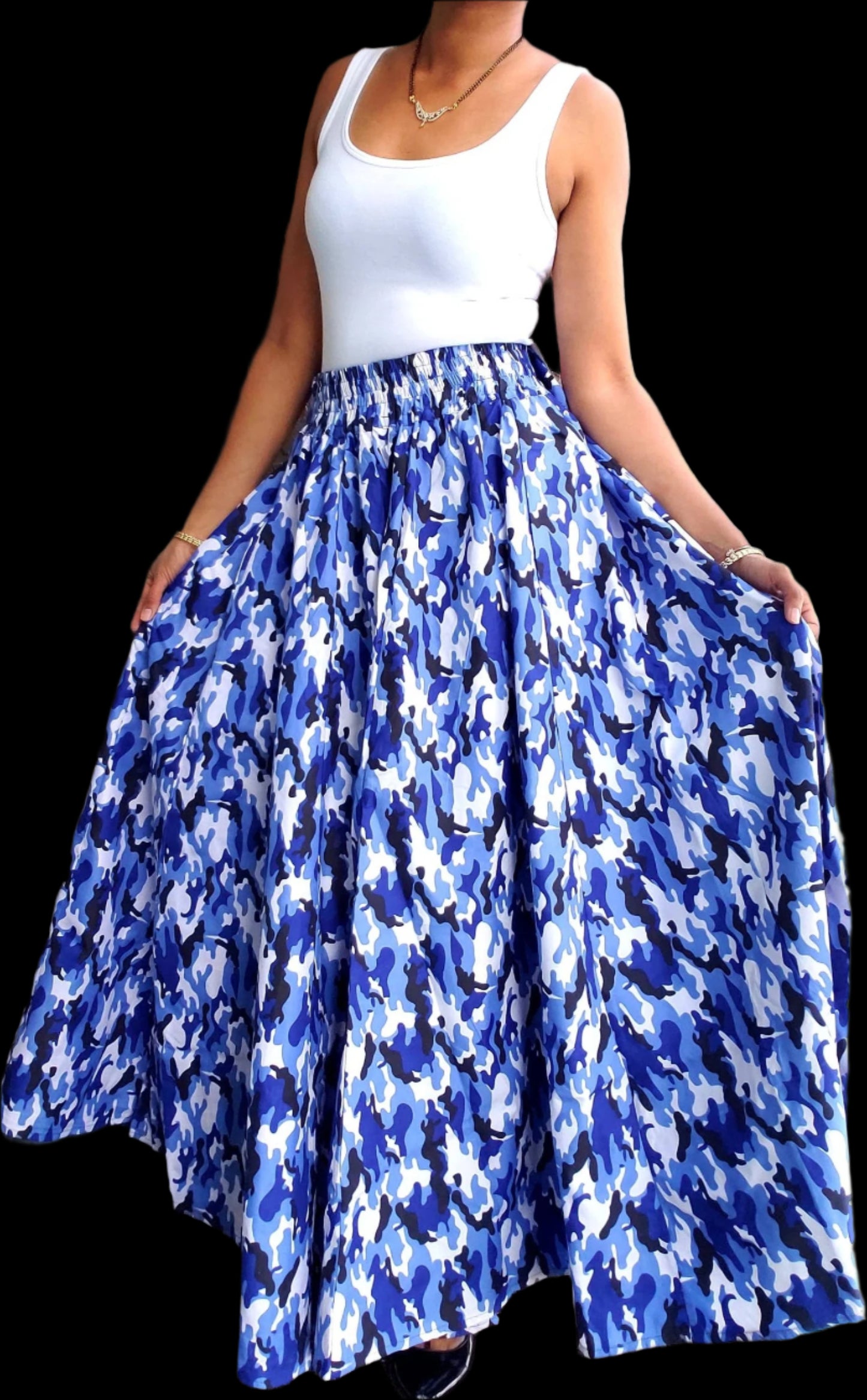 Blue Camouflage Maxi
