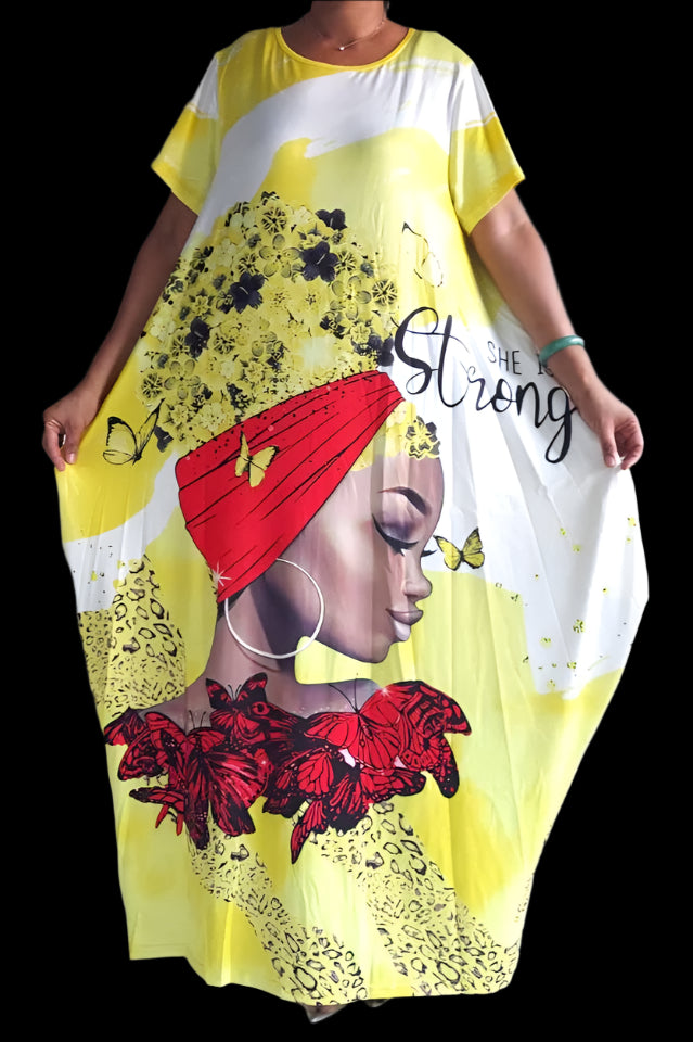 Afro Print Bubble Dress