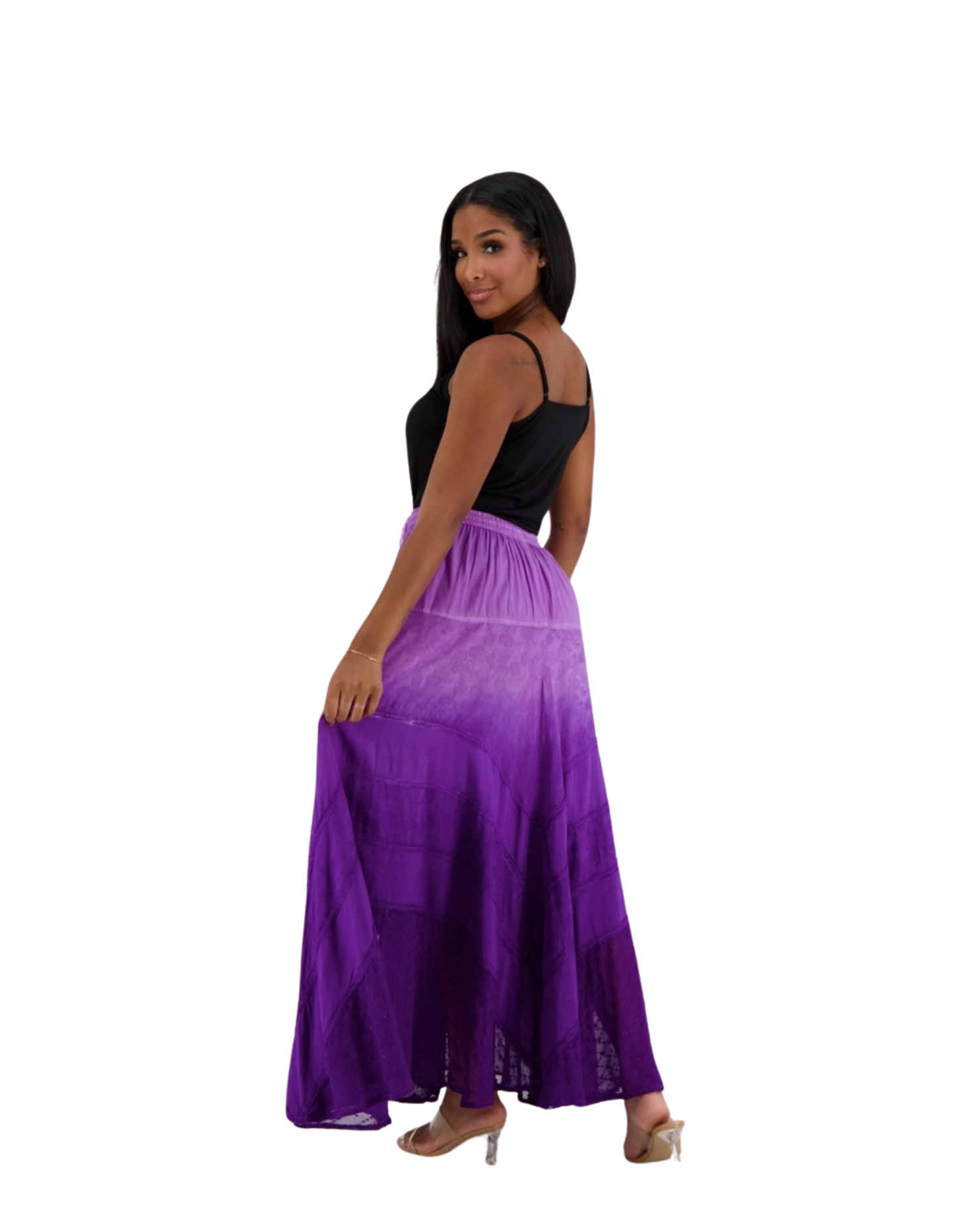 Ombre Drip Maxi Skirt