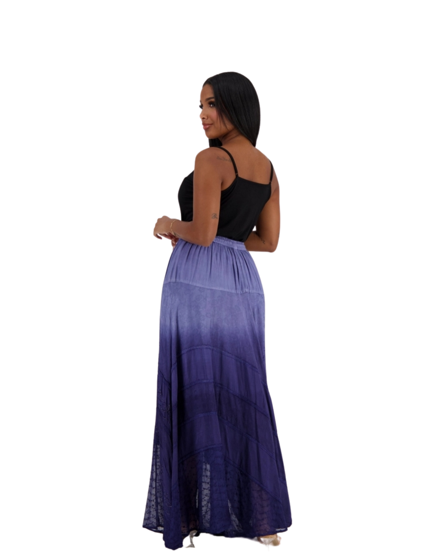 Ombre Drip Maxi Skirt