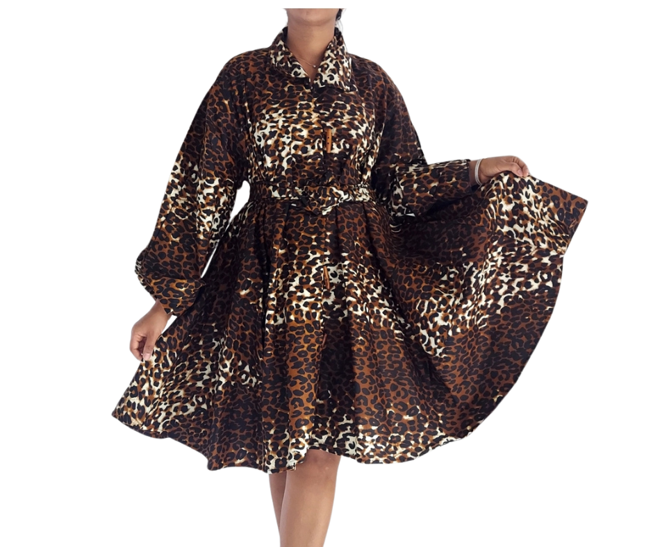 Leopard Print Coat Dress