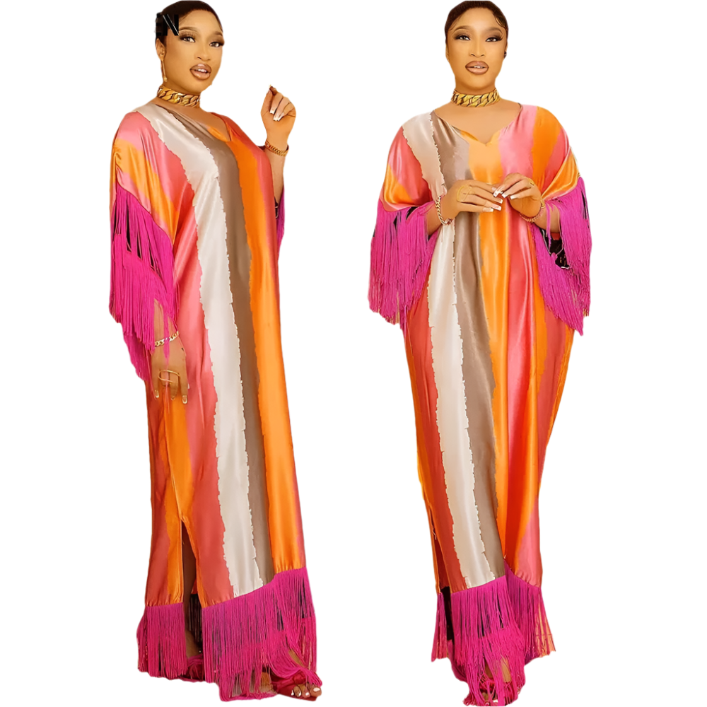 Striped Tassel Kaftan