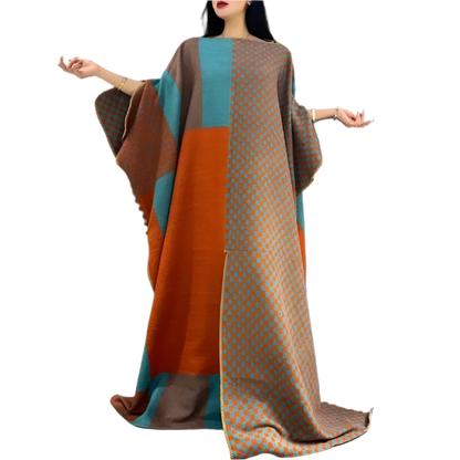 Colorblock Cloak Dress