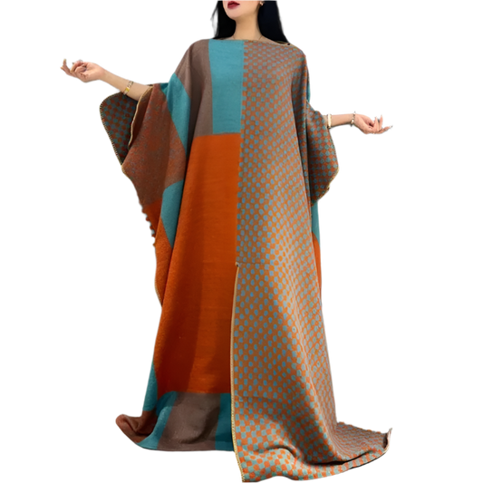 Colorblock Cloak Dress