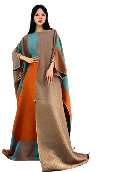 Colorblock Cloak Dress