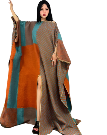 Colorblock Cloak Dress