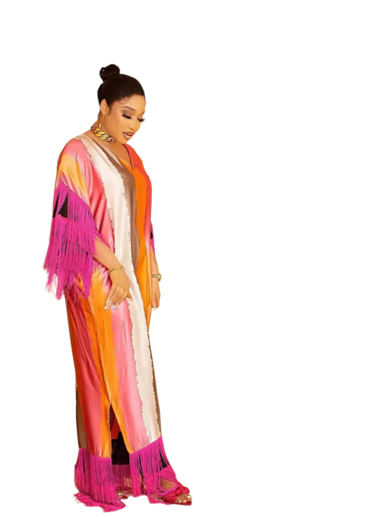 Striped Tassel Kaftan