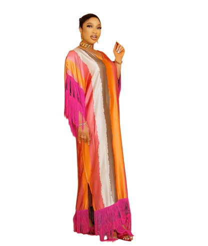 Striped Tassel Kaftan