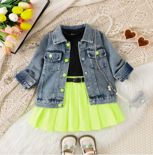 4pc Neon Dress Set