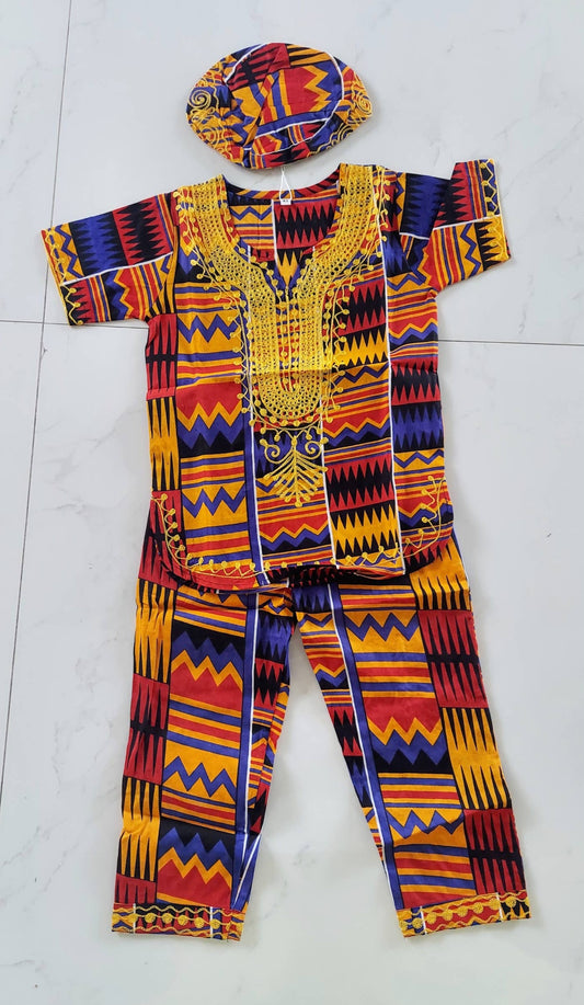 Boys Kente Drip Set